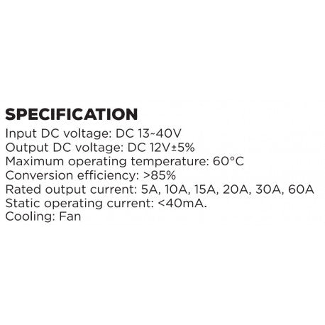 POWER NEGATIVE 24V-12V 10A NDS PN2412-60